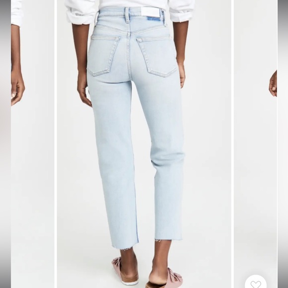 RE/DONE 70’s High Rise Stove Pipe Jeans Crops Raw Edge in Light 14 - Picture 10 of 11
